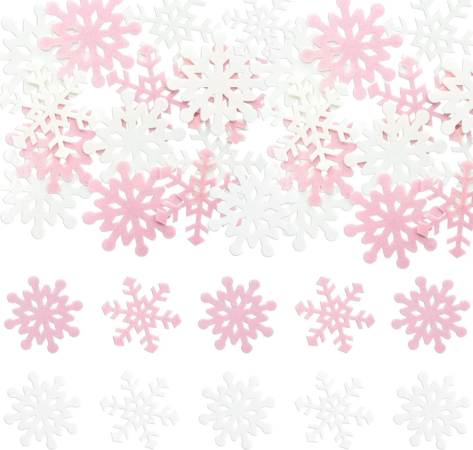 60Pcs Edible Snowflake Cupcake Toppers Edible Wafer Paper Winter Frozen Theme Sn - Image 3 of 4