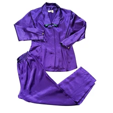 Vintage Victoria Secret Pajamas Womens Medium Loungewear Satin 2 Piece Small/P