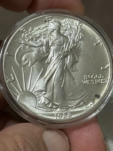 1988 WALKING LIBERTY AMERICAN EAGLE .999 FINE SILVER DOLLAR COIN  $1 USA CAPSULE