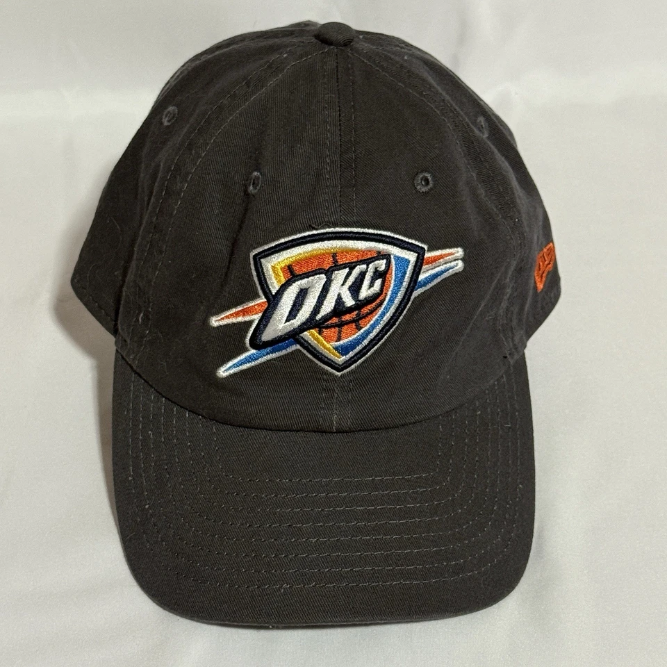 Oklahoma City Thunder NBA New Era Adjustable Strapback Dad Hat Gray - Image 2 of 4
