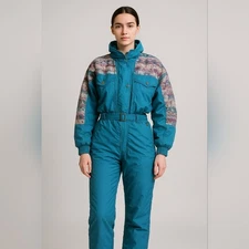 Vintage 90z Skiing Passport Womens One Piece Snowsuit Ski Womens 4/6