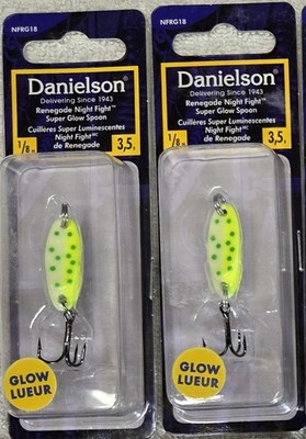 2 Pack, Danielson Night Fight Renegade 1/8oz Spoon TKO NFRG18TKO, NEW