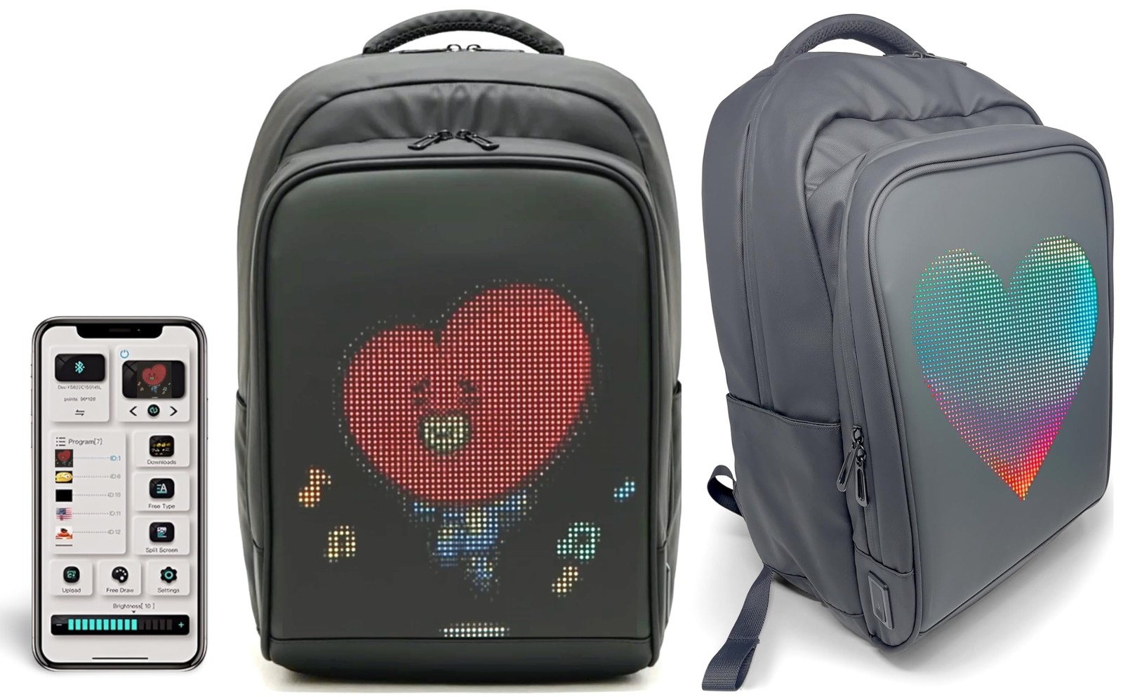 LED Backpack with Programmable Screen, Motorcycle… - image 1