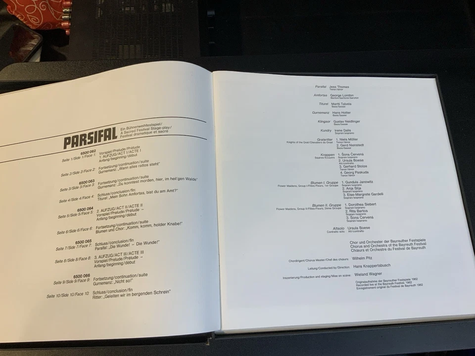 Wagner Parsifal - Bayreuther Festspiele, Knappertsbusch 5 LP Box Philips 6500062 - Image 4 of 4