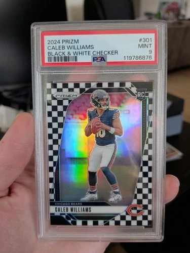 2024 Panini Prizm Caleb Williams Black & White Checker Prizm RC PSA MINT 9 RC
