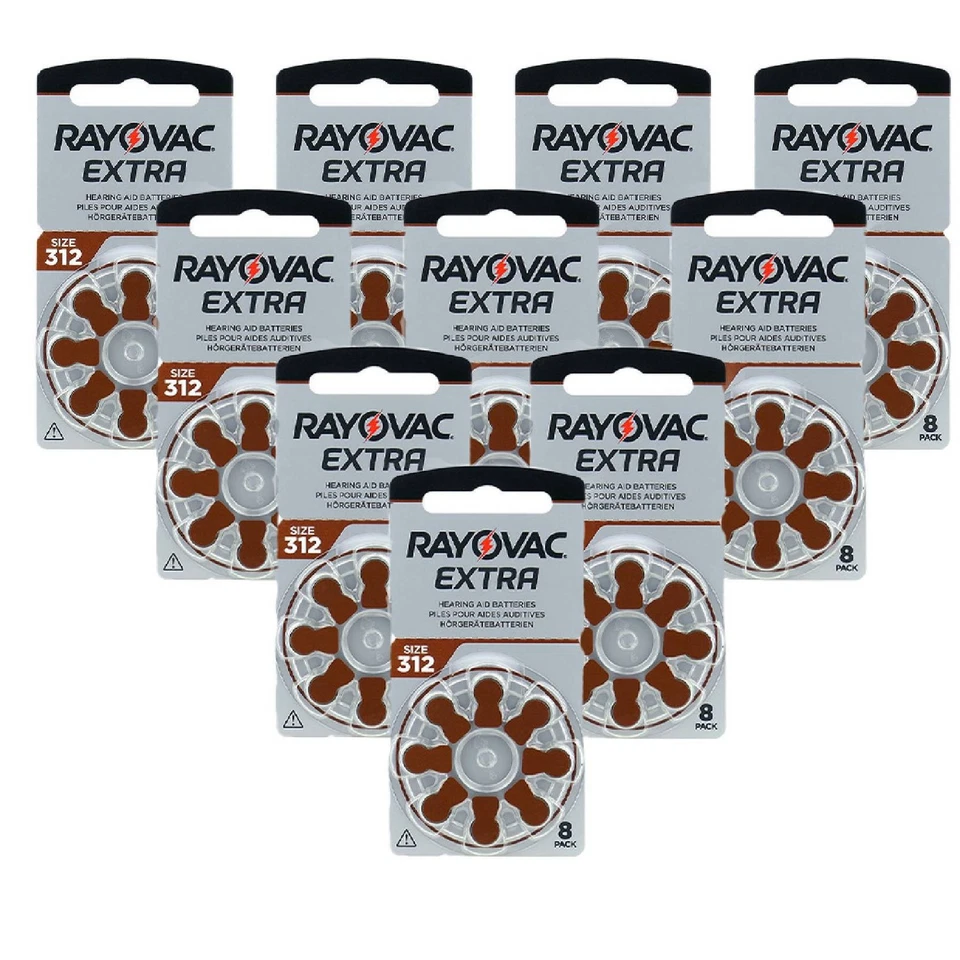 48X Rayovac Extra 312 Batteries PR41 Zinc Air 1.45V Exp Long 6 Packs