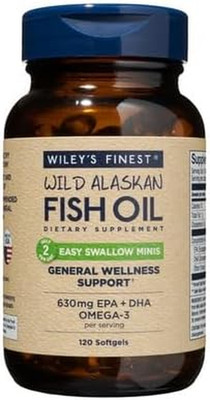 Wild Alaskan Fish Oil Easy Swallow Minis - Omega-3 Fish Oil Supplement for Ad...