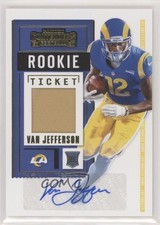 2020 Panini Contenders Rookie Ticket Swatches /150 Van Jefferson Auto 3c4