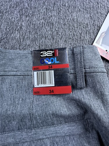 32 Degrees Cool Shorts Men Size 34 Cement Melange Stretch Performance Hybrid New - Picture 11 of 15