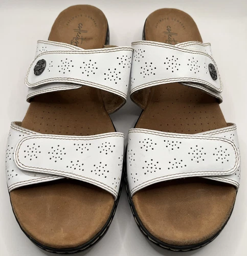 Collezione Clarks Ultimate Comfort Sandali Donna 11 Pelle Bianca Leisa Lacole
