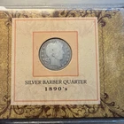 1895 Barber Quarter Dollar 25¢ Silver Coin Circulated- Comes With Pamphlet