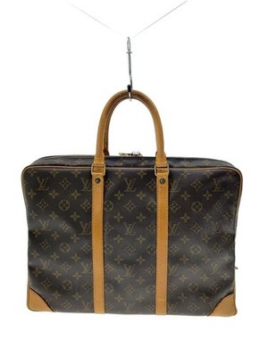 LOUIS VUITTON Business Bag 1 Porto Documento Voyage Monogram Canvas PVC BRW