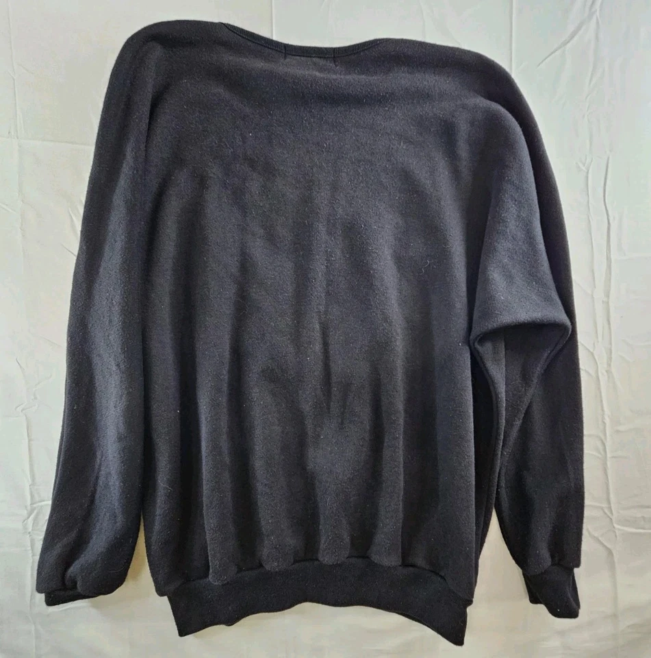 Adolfo Sweater Women's Medium Black Mardi Gras Sequin Flapper Lady Face 70s Vtg - Image 3 of 4