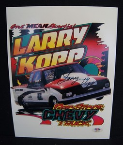 LARRY KOPP Signed 8.5x11" Print PSA/DNA