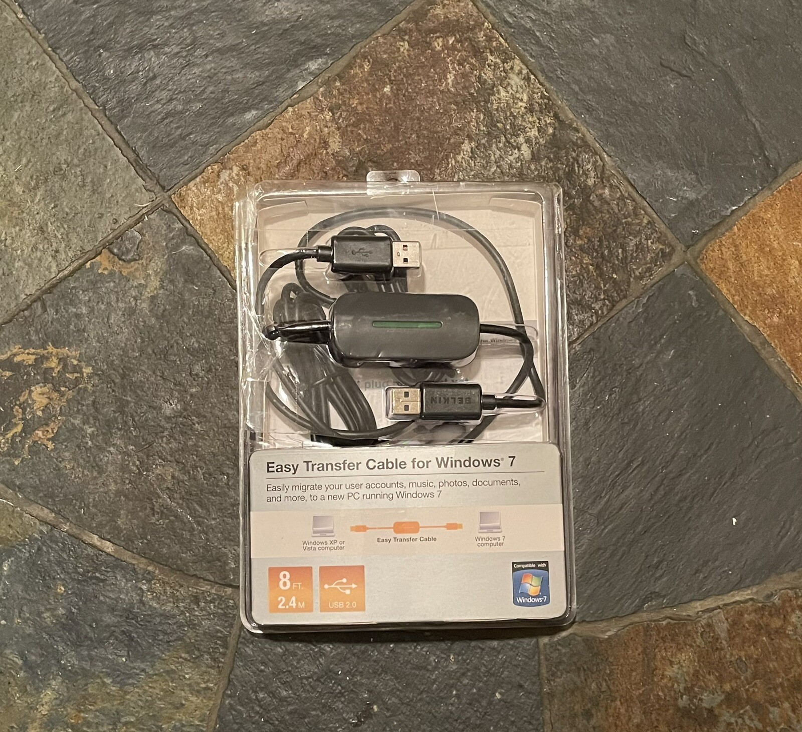 Belkin Easy Transfer Cable For Windows 7 Sealed 8 ft 2.4 m USB 2.0