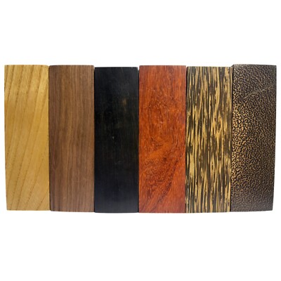 2 Pcs Knife Handle Material Scales Blanks Exotic Wood 5x1.6x0.375in Crafting DIY