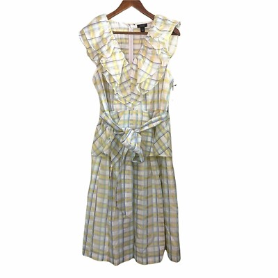 Halogen Atlantic Pacific Women's NWOT Cottagecore Plaid Ruffle