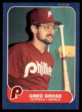 1986 FLEER BASEBALL CARD PHILADELPHIA PHILLIES #441 GREG GROSS