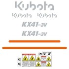 kubota kx41-3v Euro Style decals, stickers, kx41, Kubota decals, Repro Decal Kit