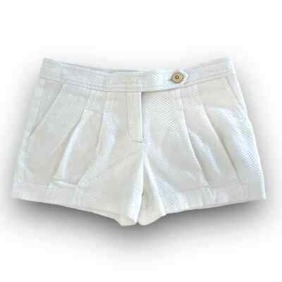 cream dress shorts women Trina Turk Corbin Dress Shorts Women's Size 6 Medium Cream White Textured  4