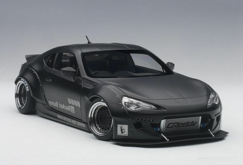 AUTOART ROCKET BUNNY TOYOTA 86 MATT BLACK/BLACK WHEELS 1:18 Scale 