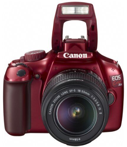 Canon Digital SLR Camera EOS Kiss X50 Lens Kit with EF-S18-55mm IsII Red