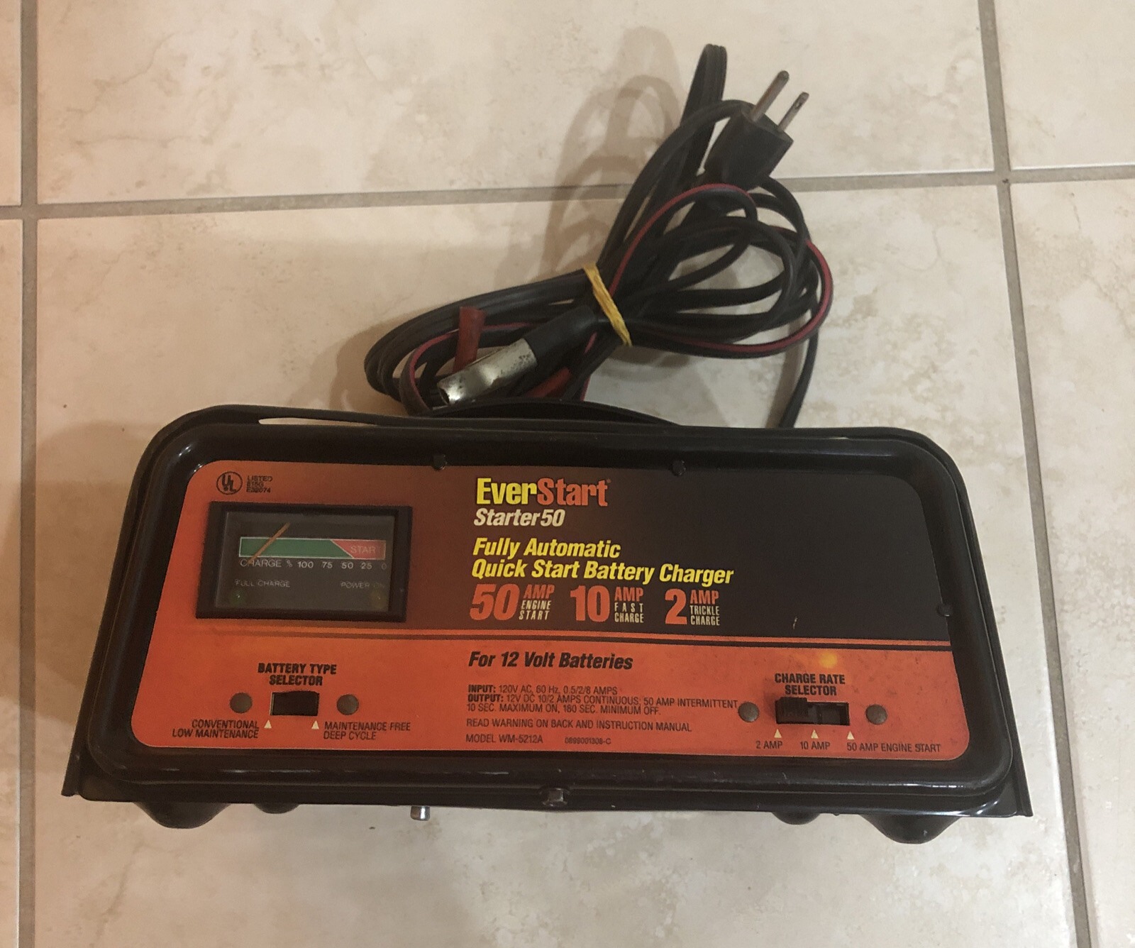 EverStart Starter 50 2 10 50 Amp 12 Volt Battery Charger WM5212A eBay