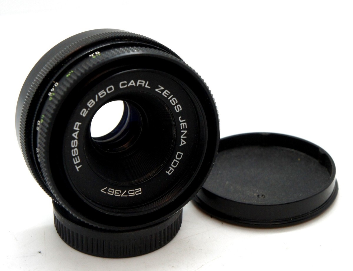 EXC! Carl Zeiss Jena Tessar lens 2.8/50 mm Black M42 mount screw