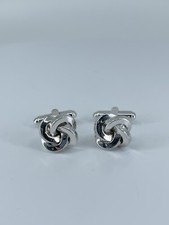 Silver tone Knot cufflinks polished metal kno...
