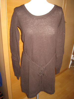 Mango Basics Kleid ress robe Wolle wool S dunkelbraun