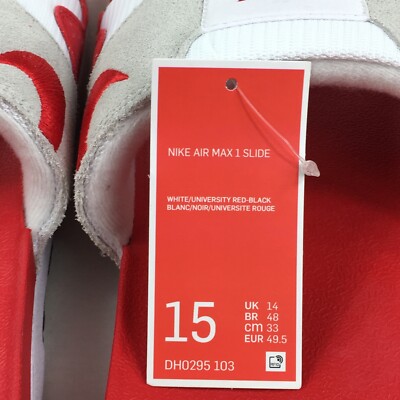 Nike Air Max 1 Slides Sandals DH0295-103 White University