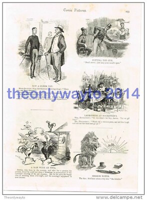 Mission Notes, Man with Idea and 3 other Comic Sketches, Book Illustration, c189