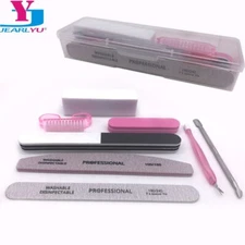 8 Pcs/Set Nail File Buffer UV Gel Polish Buffer Block Cleaning Brush Nail Files