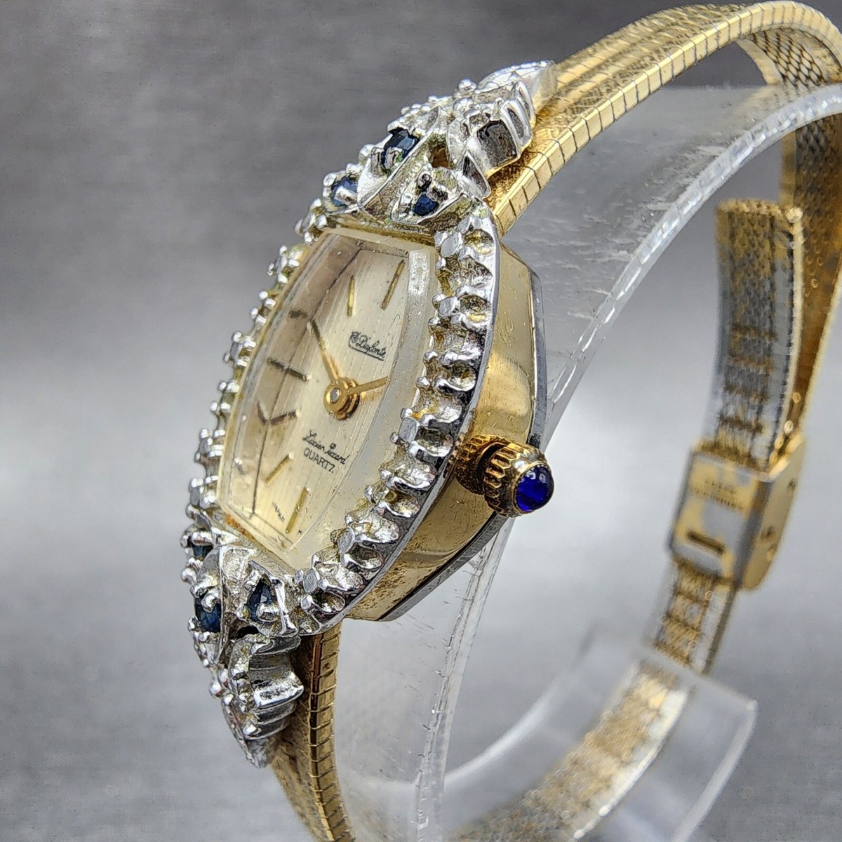 Lucien Piccard Dufonte Watch Women\'s Champagne Dial Gold Tone Diamond Accent Sold out ❌ Vintage Lucien Piccard Dufonte women main image 3