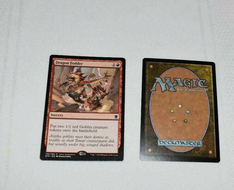MTG card: 2x Dragon Fodder, Red Creature, 135/264 P, Dragons of