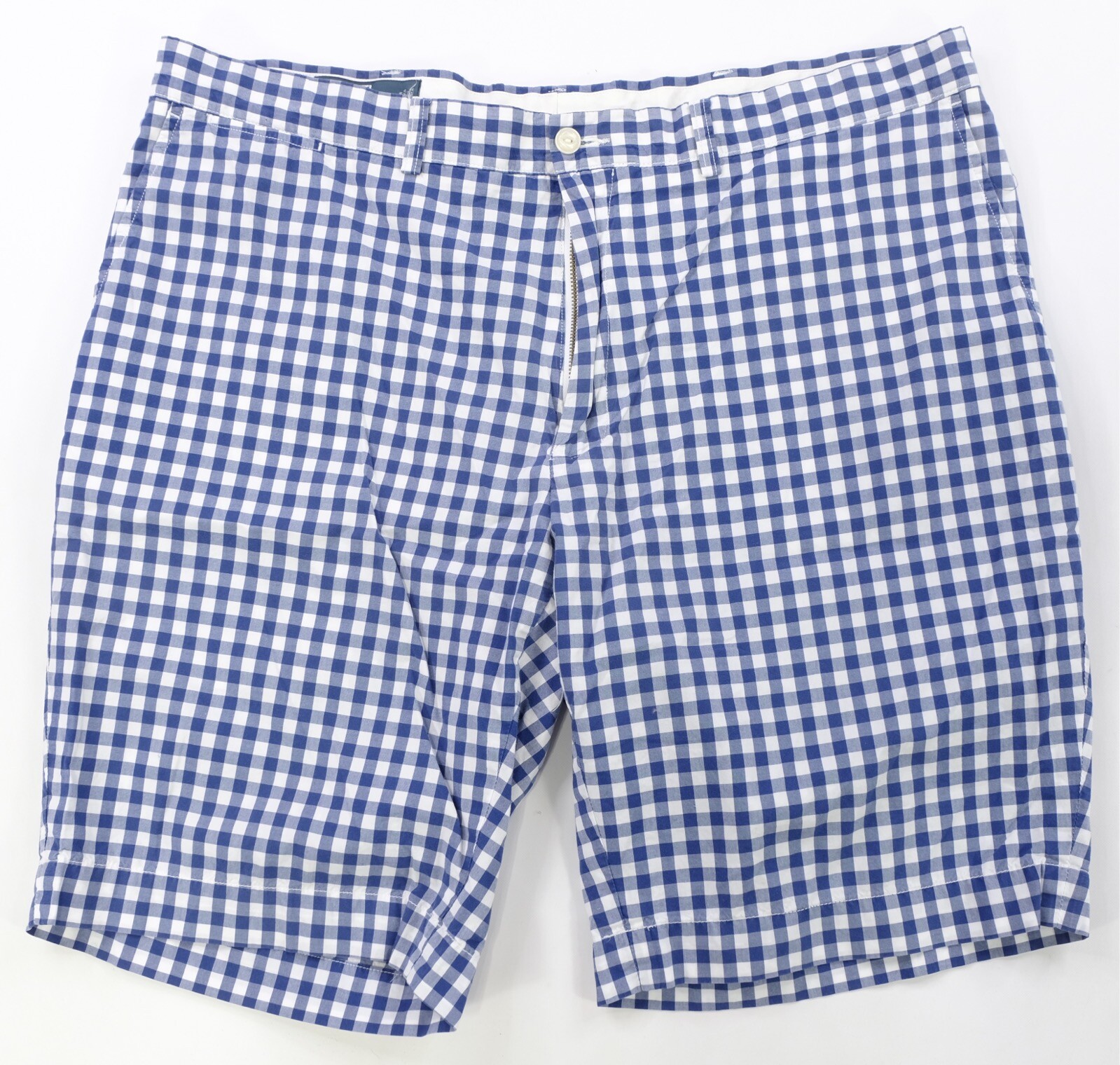 Rare Vintage POLO RALPH LAUREN Gingham Check Pattern Shorts 2000s Blue White 40