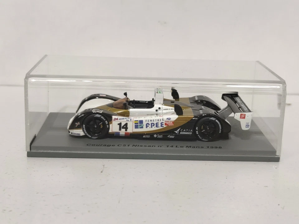 Coche de carreras Spark modelo 1998 Courage C51 Nissan #14 Le Mans 24h Minicar 1/43  Foto 2 de 4