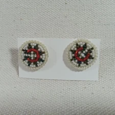 Handmade Wedding Basket Beaded Post Earrings