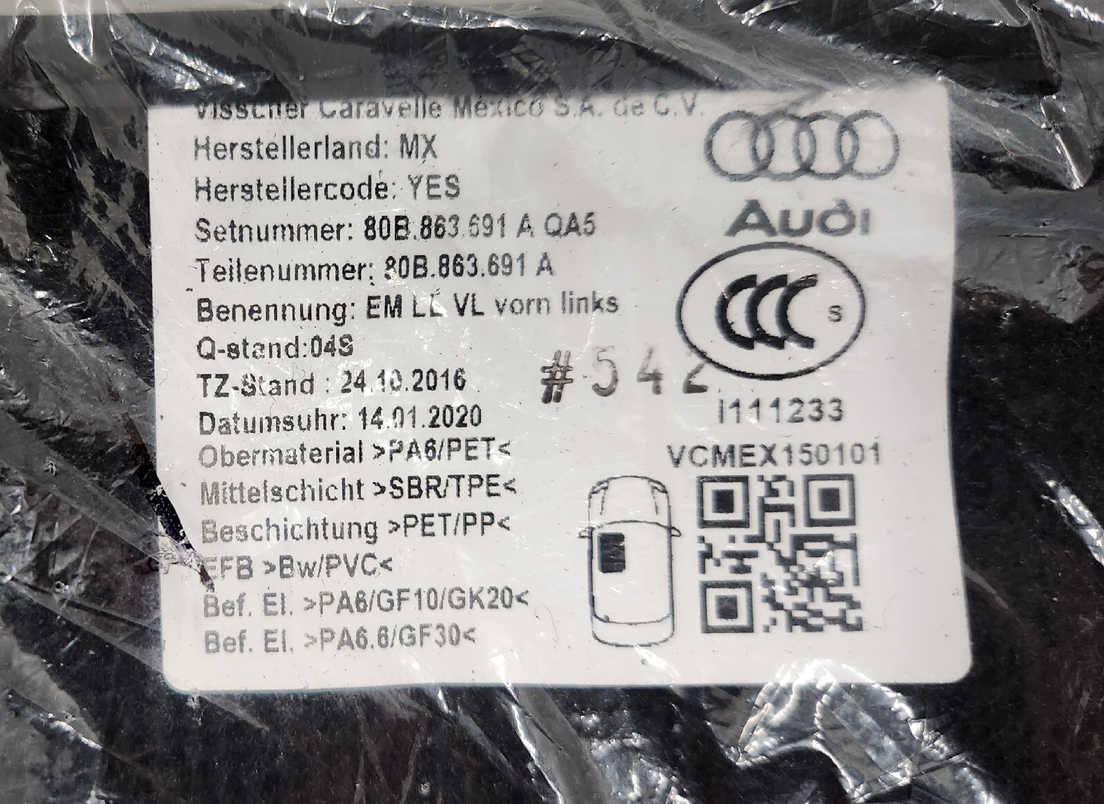BRAND NEW SEALED 20182023 Audi Q5 OEM Front Rear Carpet Floor Mats set