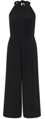 Monsoon Java Jumpsuit Black Jacquard Lace Floral Stars Bnwt UK 12 Calf ...