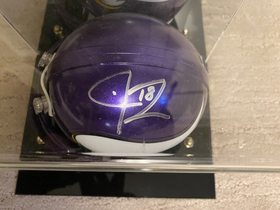 Sidney Rice Autographed Mini Helmet With Display Case Minnesota Vikings ...