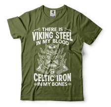 Viking Steel Celtic Iron Mens T-shirt Thor Odin Ragnar Nordic Norse Mythology T