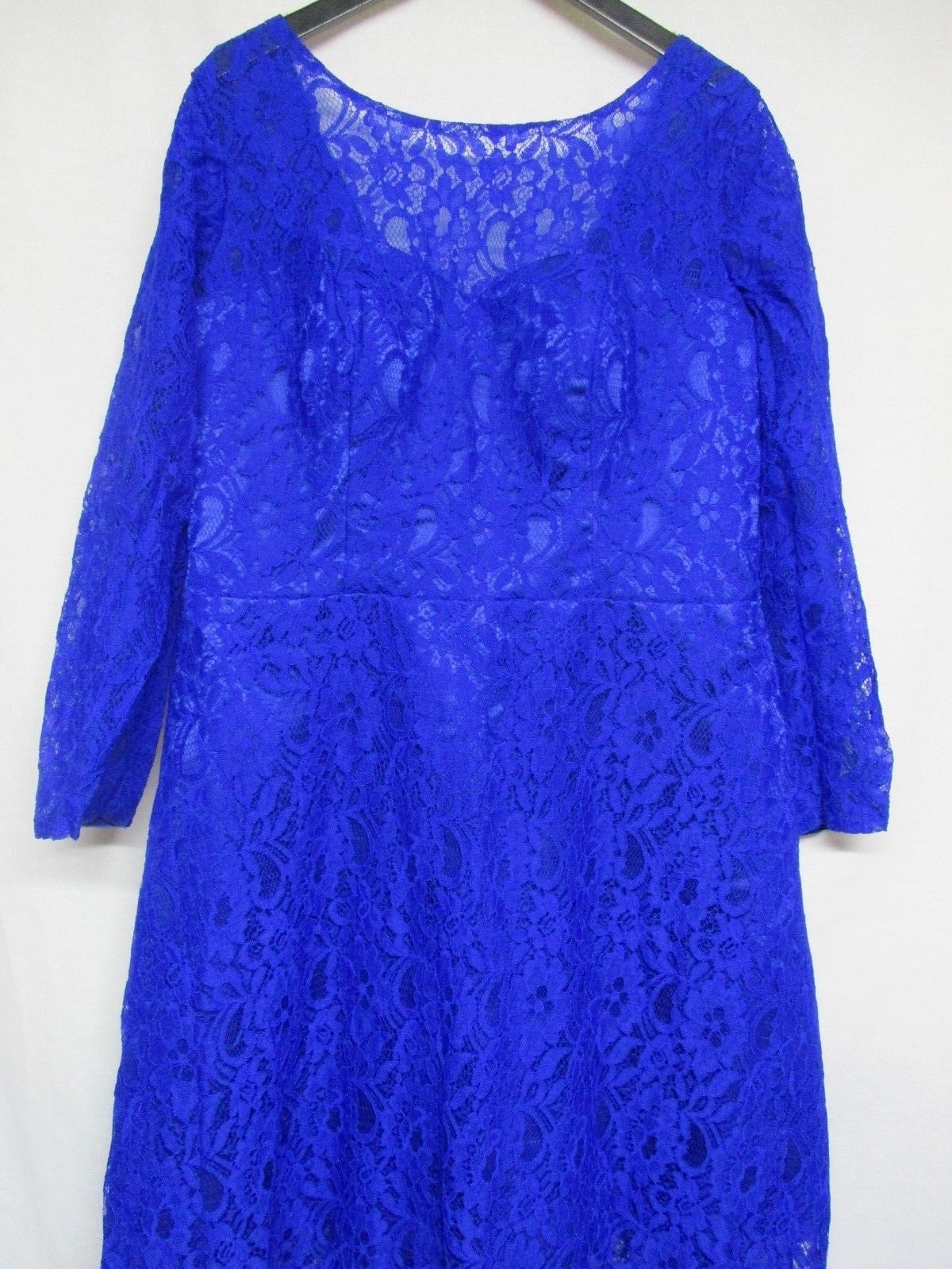 Plus Size Women 3/4 Sleeve Blue Lace Cocktail Evening Prom Gown Dress    +P-3