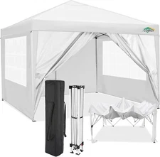 10x10 EZ Pop Up Canopy Tent with 4 Removable Sidewalls Waterproof Commercial