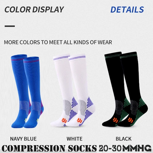 3Pairs Sports Compression Socks Professional Running Fitness Socks Slim Legs - Picture 11 of 12
