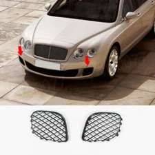 For 2009-2012 Bentley Continental Flying Spur Black Front Bumper L&R Grille Mesh