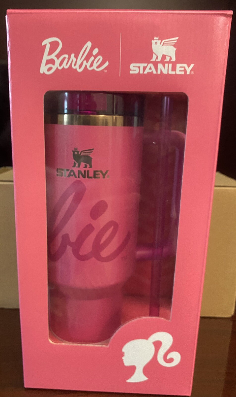 BARBIE ICON 40 oz STANLEY CUP Pink Glitter Flowstate Quencher H2O Tumbler NEW 🎀