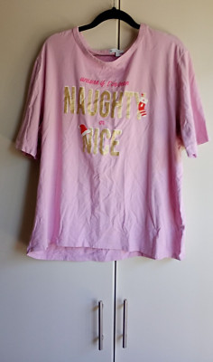 L Pink Target ''Unsure If You've Been Naughty Or Nice'' Christmas Tshirt