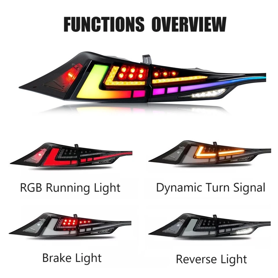 Luces traseras RGB transparentes con luz central para Lexus IS250 IS300 IS350 ISF 2014-2020 Foto 3 de 4