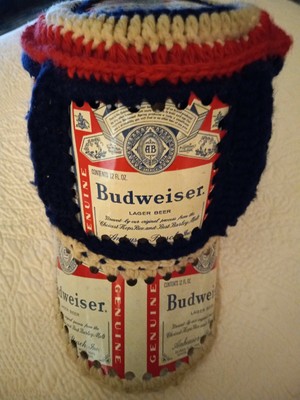 Vintage Budweiser Can Hat Crochet Beer 